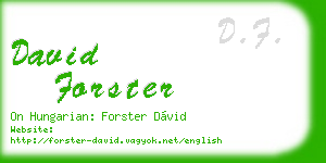 david forster business card