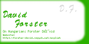 david forster business card